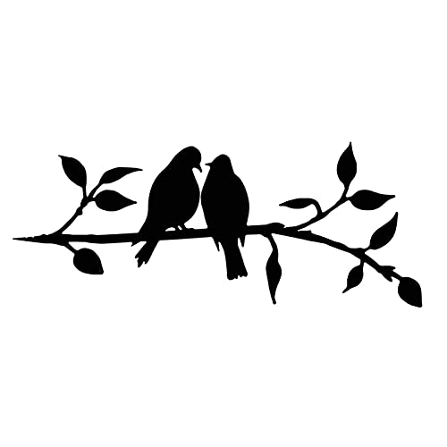 Voiakiu Kolibri Vogel Dekoration aus Metall | Schwarzer Vogel aus Schmiedeeisen auf einem AST-Tier-Garten-Silhouette | Kolibri Silhouette Gartendeko von Voiakiu