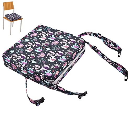 Voiakiu Sitzerhöhung für Tisch - Waschbares Dickes Stuhl-Sitzpolster,Verstellbare Hochstuhl-Sitzerhöhung mit Gurten für Baby- -Kind- von Voiakiu