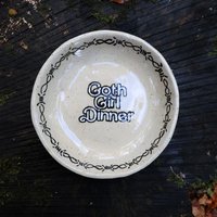 Keramikschale "Goth Girl Dinner", Handgefertigte Keramik, Goth Home Decor von VoidforgePottery