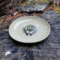 Keramikteller Mit Hand-Undauge-Motiv, Handgefertigt, Witchy, Okkult, Essgeschirr von VoidforgePottery