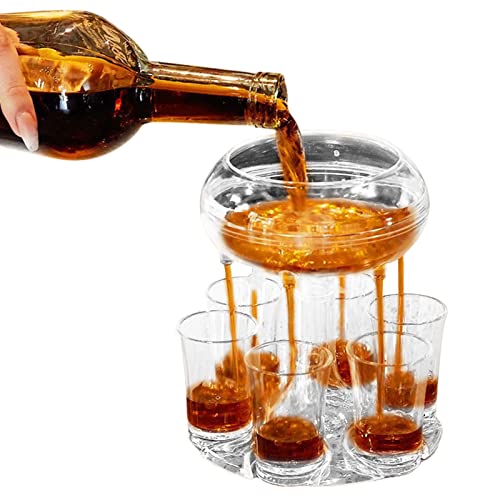 6 shot liquor dispenser - Schnapsglas Spender - 6 Schnaps Spender mit Gläsern - shot Party Getränkespender - Acryl schnapsglasspender und halter für Bar, Partys, Reunion, Festival von Voihamy