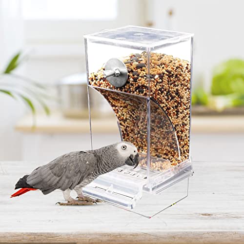 Voihamy Automatischer Vogelfutterspender - Acryl Automatischer Papageien Futterspender - Futternapf Vögel Hängend - Transparent Vogelkäfig Zubehör von Voihamy