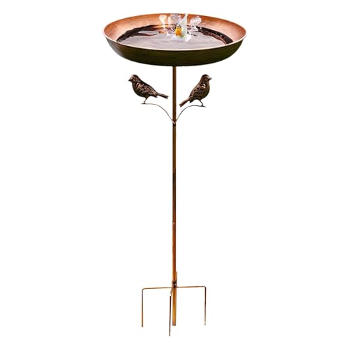 Stehendes Vogelbad, Vogelbad | Garten Birdbath Bowl | Metall dekorative Vogelbadefuttermittel, rostresistent, 32 Zoll groß für Garten Hinterhof Yard Rasen von Voihamy
