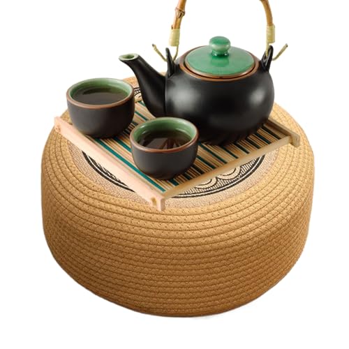 Voihamy Outdoor Pouf - Runde Geflochtene Poufs & Hocker - Sitzkissen Für Wohnbereich Küstenambiente Poolbereich Und Außenbereich von Voihamy