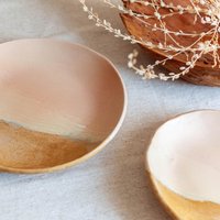 Set Of 2 Handmade Ceramic Dinnerware Natural Colors Rustic Style Stackable Versatile Home Decoration Wedding Gift Color Combinations von VoilaCreativeStudio