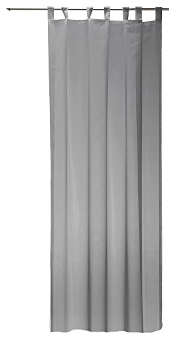 Organza Voile Dekoschal Gardine transparent Vorhang 140x245 cm Kräuselband o Schlaufen #1267 (grau, Schlaufen) von Voile Gardine