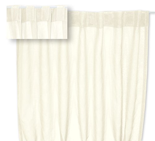 Voile Dekoschal Organza Gardine verdeckte Schlaufen Vorhang transparent Struktur ca. 140x245 cm #1220 (Creme Natur) von Voile Gardine