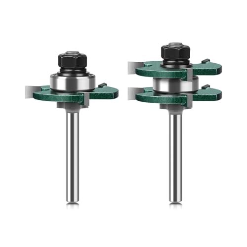 2 stücke 6mm 1/4in 1/2in 3-Zahn T-Einsteckfräser Vierkantzahn Einsteckfräser Vierkantzahn Einsteckfräser Werkzeug Bohren(6.35mm Shank) von Voirrow