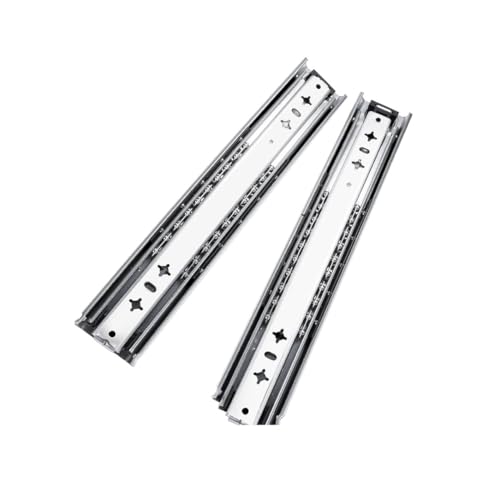 Voirrow 1 Paar 260 Pfund belastbare Schubladenführungen mit Verriegelung, Verlängerung, 3-Fach kugelgelagerte Schubladenschienen aus Stahl, Hardware-Schubladenschienen(No Lock,36inch(264Lb)) von Voirrow