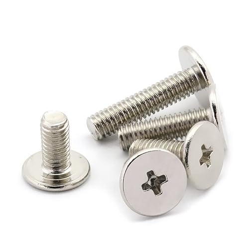 Voirrow 100/1000 Stück M1.6 Flachkopf Maschinenschraube Flachkopfschrauben Stahl vernickelt(100pcs,M1.6x6 D2.4x0.5) von Voirrow