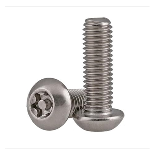 Voirrow 20/50/100/200 Stück M2 / M2.5 / M3 / M4 / M5 / M6 Edelstahl-Flachkopf-Torx-Schraube mit Pin-Sicherheitsschrauben SS304(M2X12 200PCS) von Voirrow