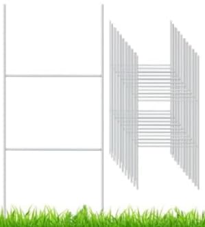 Voittozege 30 Stück robuste verzinkte Metall-H-Pfähle – 41,9 x 17,8 cm, Hofschild-Heringe für 4 mm/5 mm Wellschilder, Immobilien, Garagenverkauf, Werbetafel, Outdoor-Schilderpfähle von Voittozege