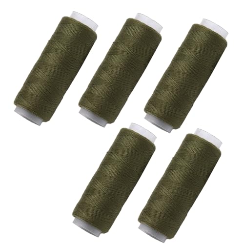 5 Spulen Polyestergarn, Armeegrün, Polyester-Nähgarn für Hand- und Maschinennähen, 100 m pro Spule von Vokenforu