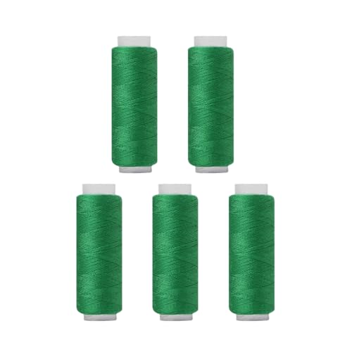 5 Spulen Polyestergarn, grünes Polyester-Nähgarn für Hand- und Maschinennähen, 150 m pro Spule von Vokenforu