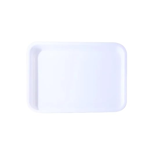 Rechteckiges Serviertablett aus Kunststoff, 24,5 x 18 cm, weiß, für Restaurant, Hotel, Zuhause, 1 Stück von Vokenforu