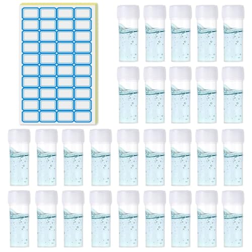 100 Stück 5 ml Kunststoff Kryoröhrchen und 5 Bögen Etikettenaufkleber Kryoröhrchen-Reagenzglas mit Kappe Kunststoff-Probenflaschen Kleine Fläschchen-Aufbewahrung Reagenzglas-Aufbewahrung (Style 2) von Vokmon