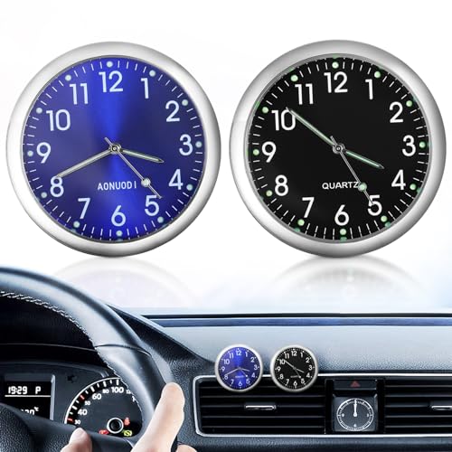 2 Stücke Car Dashboard Uhr, Mini Auto Uhr, Fahrzeug Autouhr Armaturenbrett, Quarz-Autouhr, Auto Air Vent Clip Uhr Innendekoration kleine Wanduhr für Büro, Zuhause, Fahrrad, Auto-dekorationszubehör von Vokmon