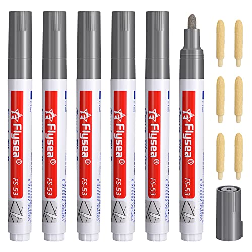 Fugenstift,6 Stück Fugenmörtel Fliesen Stift Wand Mörtel Restaurierung Stift,mit Ersatzspitze für Wiederherstellung Fliesenmörtel Wand Boden Badezimmer und Küche (Dunkelgraue) von Vokmon