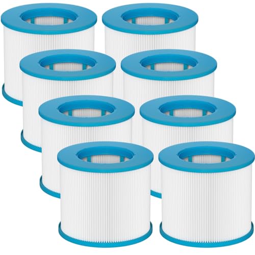 Vokowin 8 Stück Whirlpool-Filter Ersatz für Arebos Whirlpool aufblasbares Spa, Schraubenpatrone für Infinite Spa-Filter, Clever Spa 75 * 100mm Pool-Filterpatrone von Vokowin