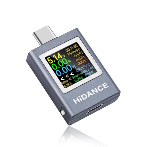 Voktta USB C Tester 4.5~50V 12A USB Messgerät Digital Multimeter Strommessgerät USB Power Meter, Spannung Voltmeter, Strommesser, Modell mit Farbbildschirm Voktta USB C Tester 4.5~50V 12A USB Messgerät Digital Multimeter Strommessgerät USB Power Meter, Spannung Voltmeter, Strommesser, Modell mit Farbbildschirm von Voktta