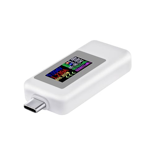 Type C USB Tester,VOKTTA USB C Spannungstester Multimeter 0-5A 4-30V Strommessgerät Tester, USB-C Ladegerät Tester, Farbdisplay Typ-C Voltmeter Amperemeter-weiß Type C USB Tester,VOKTTA USB C Spannungstester Multimeter 0-5A 4-30V Strommessgerät Tester, USB-C Ladegerät Tester, Farbdisplay Typ-C Voltmeter Amperemeter-weiß von Voktta