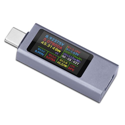 VOKTTA USB C Tester Messgerät USB C Messgerät 4-30V 0-12A USB C Tester USB Strommessgerät USB Messgerät mit Anzeige, USB Power Meter Kapazität Spannungsprüfer Strommesser VOKTTA USB C Tester Messgerät USB C Messgerät 4-30V 0-12A USB C Tester USB Strommessgerät USB Messgerät mit Anzeige, USB Power Meter Kapazität Spannungsprüfer Strommesser von Voktta