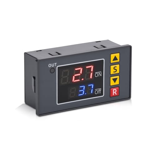 VOKTTA Digital Timer Relais Modul DC 12V 20A Zeitschaltuhr Relais Zyklisches Zeitverzögerungsrelais mit LCD Dual Display von Voktta