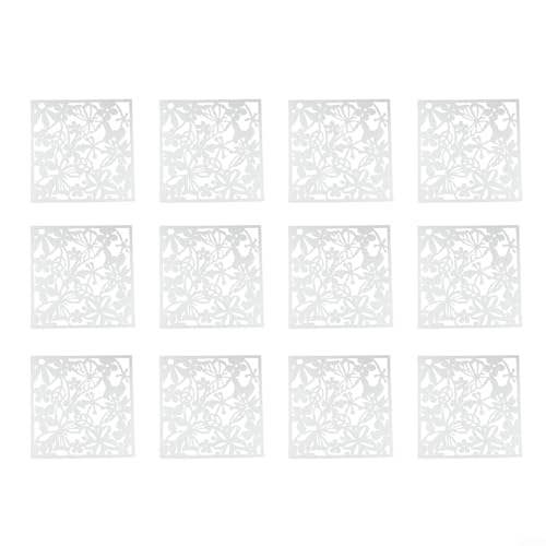 12 Stück moderne Raumteiler-Bildschirme dekorative hängende Trennwand Wandkunst hohles Design Sichtschutz Home Office Wohnzimmer Dekor Weiß Schwarz Rot 40 x 40 cm (weiß) von Volakebeing