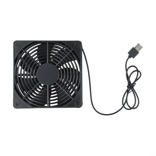 120 mm USB-betriebener Lüfter, 5 V, hohe Luftmenge, für PC, Router, DVR, Modem mit Schalter, Kabel, Schrank, TV-Box, Spielkonsole (A) von Volakebeing