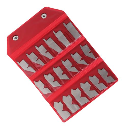 18 Stück Edelstahl Winkellehre Set, 5-90 Grad x 5 Grad Präzisionsmessschablone, Fasenlehre Kit für Maschinisten, Drehmaschine Werkzeug Positionierung und Indu von Volakebeing