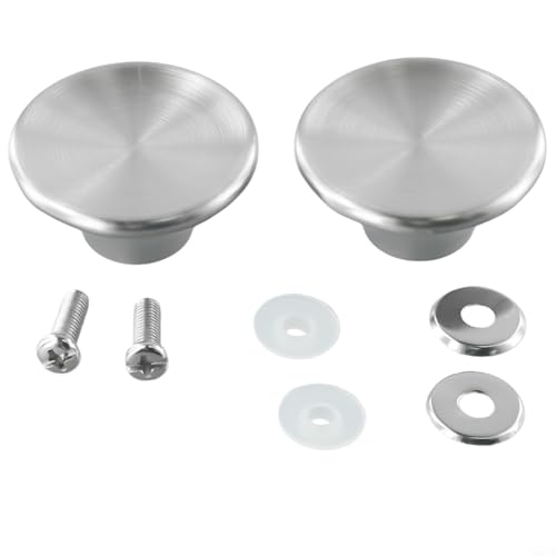 2 Stück Edelstahl-Topf-Deckelknopf-Griff-Ersatz-Kits, Kochgeschirr-Deckelgriffe mit Schrauben, hitzebeständig, rostfrei, spülmaschinenfest von Volakebeing