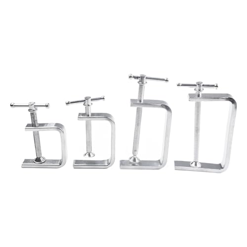 2-teiliges robustes C-Klemmen-Set, G-Klemmen aus legiertem Stahl für Holz- und Metallbearbeitung, Bank- und Bohrmaschinen-Handwerkzeugklemmen, 50–100 mm Werkstatt-Klemmwerkzeuge (0–85 mm) von Volakebeing