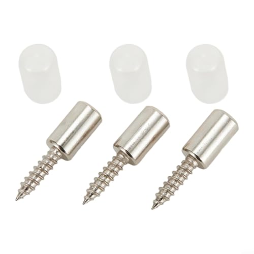 20 Stück selbstschneidende Schrauben, Schrankhalterung, Laminatstütze, Glasbolzen mit staubdichter Abdeckung für Holzschränke, Kleiderschränke, Bücherregale, Stahlregale (Schraube + transparente von Volakebeing