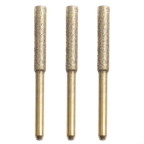 3 Stück beschichteter zylindrischer Frässtift für Kettensäge, Schleifstein, 4,0 mm, 4,8 mm, 5,5 mm, elektrische Säge, Schleifkopf, Metall-Polierwerkzeug (Gold 4,8 mm) von Volakebeing