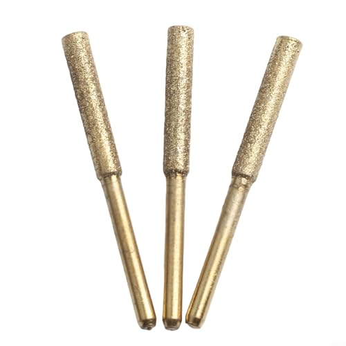 3 Stück beschichteter zylindrischer Frässtift für Kettensäge, Schleifstein, 4,0 mm, 4,8 mm, 5,5 mm, elektrische Säge, Schleifkopf, Metall-Polierwerkzeug (Gold 5,5 mm) von Volakebeing