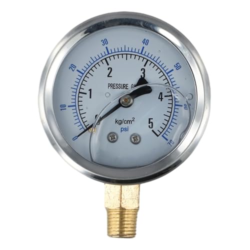 60 mm erdbebensicheres Hydrauliköldruckmessgerät, widerstandsfähiges Kupfer- und Edelstahl-Messgerät, axiales Kanten-Design, kompatibel mit YN-60 für Indust (0–10 kg) von Volakebeing