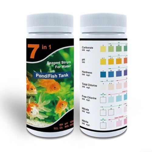 7-in-1 Aquarium-Wasser-Teststreifen-Set für Pool, Spa, Aquarium, Süßsalzwasser, Qualitätsprüfung, PET-Material, sicher, umweltfreundlich (alt) von Volakebeing