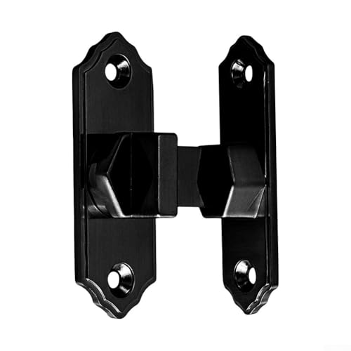 90-Grad-Edelstahl-Türriegel, Schiebetürschloss, Sicherheits-Hardware für Zuhause, Garten, Schuppen, Aufbewahrung mit Anti-Aufhebel-Design, 74 x 53 mm (schwarz) von Volakebeing