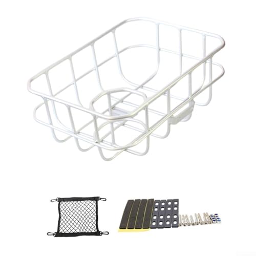 Aluminium-Fahrradkorb mit Wasserflaschenhalter, ideal für Mountainbike-Enthusiasten (silberfarbene feste Platte) von Volakebeing