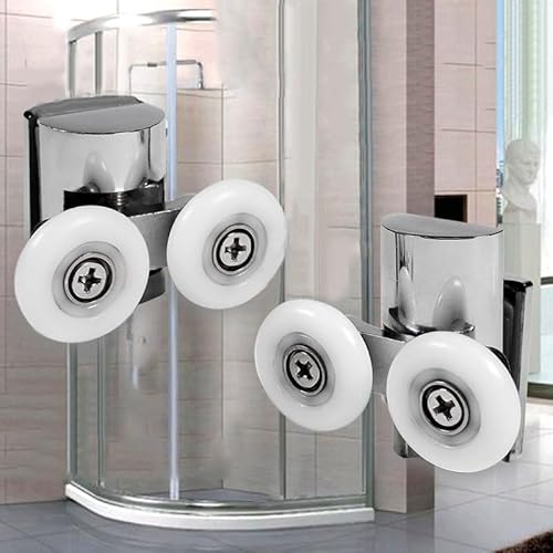 Badezimmer-Duschtürrollen, 23 mm Rollen, Set oben und unten, Doppelrollen, passend für 4–8 mm Glas, Metall, Nylon, Zinklegierung, Edelstahl, Schnellverschluss-Design Badezimmer-Duschtürrollen, 23 mm Rollen, Set oben und unten, Doppelrollen, passend für 4–8 mm Glas, Metall, Nylon, Zinklegierung, Edelstahl, Schnellverschluss-Design von Volakebeing