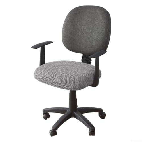 Bürostuhl-Bezug in T-Form, aus weichem Jacquard-Stoff, pflegeleicht und pflegeleicht für lange Lebensdauer (mittelgrau) von Volakebeing