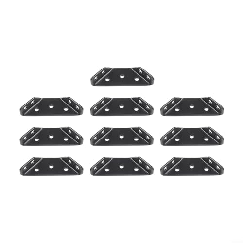 Eckwinkel aus Edelstahl, 90 Grad Winkelstrebe, Hardware, dreieckige Unterstützung für Regale, Schränke, für Fensterrahmen, schwarz, 62 x 23 x 15 mm, 4 Stück oder 10 (10 Stück) von Volakebeing