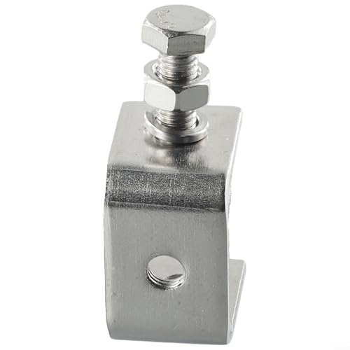Edelstahl-C-Klemmen-Set, robuste Schreibtisch-Montageklemme mit M8-Gewinde, 16–25 mm Backenöffnung, verstellbare Positionierungsschraube für Schweißen, Montage, Silber (1 Stück) von Volakebeing
