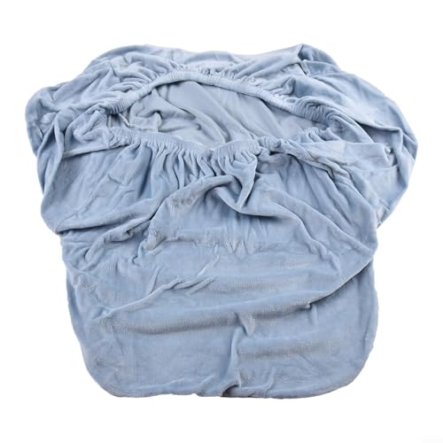 Elegante Stuhlhusse für Hochsessel in Silberfuchs Samt und dehnbarem Design (hellblau) von Volakebeing