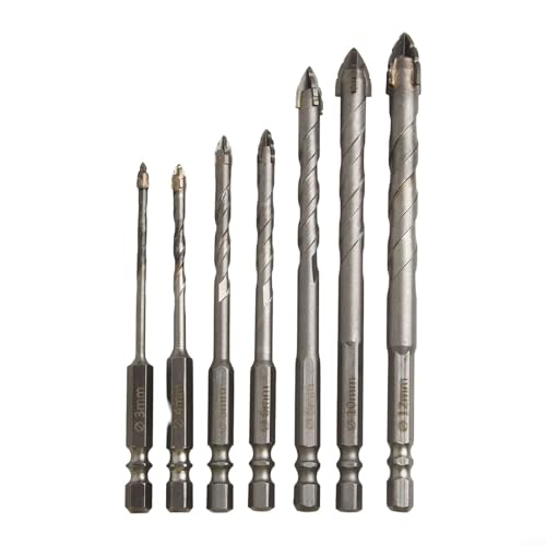 Exzenterbohrer-Set für Glas, Fliesen, Steinplatten, Mauerwerk, 3–12 mm, Hartmetall, Stahllegierung, Sechskantschaft, 1/4-Zoll-Werkzeuge, 7-teilig Exzenterbohrer-Set für Glas, Fliesen, Steinplatten, Mauerwerk, 3–12 mm, Hartmetall, Stahllegierung, Sechskantschaft, 1/4-Zoll-Werkzeuge, 7-teilig von Volakebeing