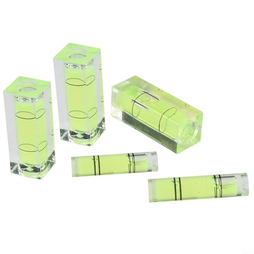 Green Bullseye Wasserwaagen-Set, quadratisch, zylindrisch, 40 x 15 x 15 mm, Acryl, horizontales Präzisionsmesswerkzeug für Bauarbeiten, DIY-Projekte von Volakebeing