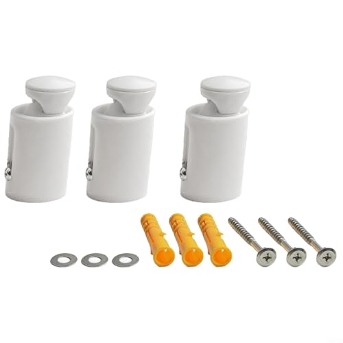 Handtuchhalter-Set, Heizkörperhalterungen, Ersatz-Wandbefestigungen mit Schrauben und Unterlegscheiben, verstellbar 75–95 mm, passend für gerade oder gebogene Schienen, Weiß, 3 Stück Handtuchhalter-Set, Heizkörperhalterungen, Ersatz-Wandbefestigungen mit Schrauben und Unterlegscheiben, verstellbar 75–95 mm, passend für gerade oder gebogene Schienen, Weiß, 3 Stück von Volakebeing