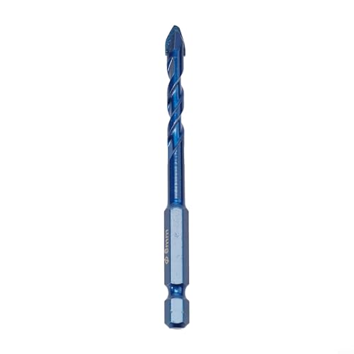 Hartmetallbohrer, 6–12 mm, Mehrzweck, für Wand, Glas, Holz, Metall, Fliesen, Trockenbau, Ziegel, Aluminiumblech, 90 mm Länge, 6 mm Sechskantschaft, Blau (6 mm) von Volakebeing