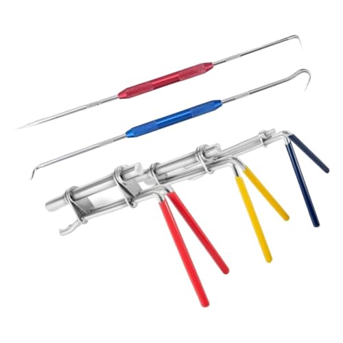 Hydraulikdichtung Installer Kit für Stangendichtungen 2.2-16.5 cm, 5-teiliges U Cup Kolbendichtung Fitting Set, Edelstahl Zylinder Reparatur Werkzeug Kit mit Öldichtungshaken für Automotive und Marine von Volakebeing