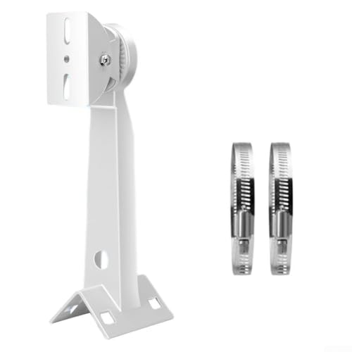 Kamera-Halterung, wasserdichte Wand-Eckhalterung, vertikale Stangenhalterungen mit Ringen, für Überwachungskameras, IP-Sicherheitskameras, Aluminiumlegierung, Außenmontage, Weiß (mit 30 cm Ring) von Volakebeing